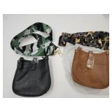 2 New 7"Wide Purses w Camo Shoulder Straps