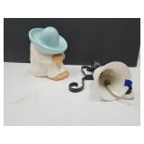 Ceramic "Thiinker" & Dinner Bell W Chip- See Size
