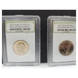 2 Brilliant UNC Presidential Dollar Coins