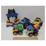 Lot Of Toy Trucks & Bat Man Play Set