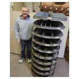 Round Metal Rotating Hardware Store  Bin 66" high