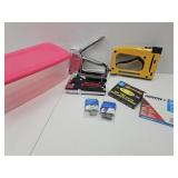 Point Driver Staple Guns & Staples w Shoebox Tote