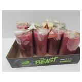 Lot of 8 Pillar Candles- Red, Gold, Green