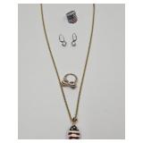925 Silver Earrings, Joan Rivers NecKace & Ring +