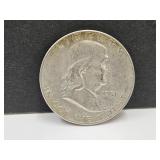 1951 D  Silver Franklin Half Dollar Coin
