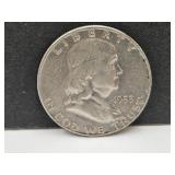1953 D  Silver Franklin Half Dollar Coin