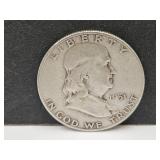 1951 S   Silver Franklin Half Dollar Coin