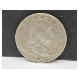 1953 D   Silver Franklin Half Dollar Coin