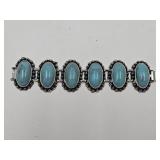 Unmarked 1960s -70s Faux Turquoise Bracelet