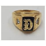Costume D Ring Gold Tone Size 11