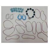 Costume Jewelry Lot- Cluster Bracelet+