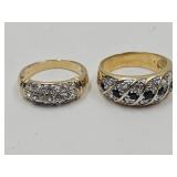 Gorgeous Costume Rings Sizes 7 (Missing Stone) & 8