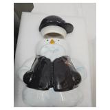 Harley Davidson Biker Snowman Cookie Jar