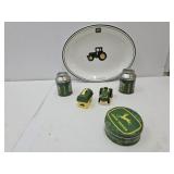 John Deere Platter, Shakers &  Coaster in Tin