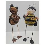 Metal Art Garden Frog & Bumble Bee 27" H