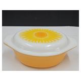 Pyrex Sunflower # 043 Dish w Lid Never Used?