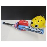 Baby Shark Helmet & T Ball Sz Bat & Ball