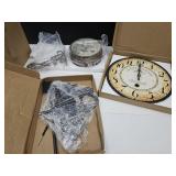 2 New Clock & Metal Art Decor