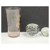 VTG Ads Coffee Depression Glass & SM Paperweights