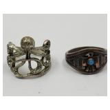 Jewelry Octopus Ring Sz 8,& Native American Sz 9.5
