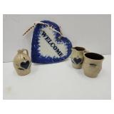 Strawtown Pottery 2.5"H, & Signed Heart