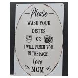 New Mom Metal Sign 8" x 12"