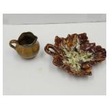 USA Pottery Leaf & Van Briggle Creamer