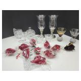 Fostoria Glassware- Candleholders & Birds,+