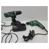 18V Hitachi Drill w Battery & Hatchi Electric Dril