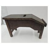 Primitive Shoe Shine Stool 9" x 23" x 13"H
