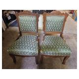2 Antique Victorian Eastlake Carved Parlor Chairs