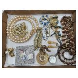 Costume Jewelry: Beaded Necklaces,Pins,+