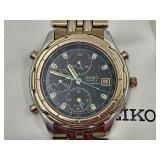 Working Seiko Mens Mechanical Chronograph Alarm