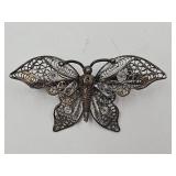 Sterling Silver Butterfly Brooch Marked 800