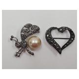 Sterling Silver Fire Fly & Sterling Heart