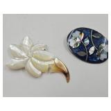Beautiful Inlay Brooch & Mother of Pearl  Brooch