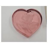 Smith Glass Rose Paperweight w Box
