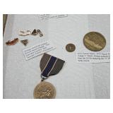 American Legion Medal, Subway Token, Award Pins +