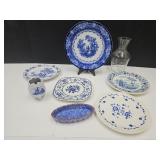 VTG Blue & White Dishes Johnson Bros, Flow Blue +