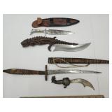 Lot of Unusual Fixed Blade Knives