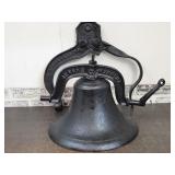 Cast Iron Dinner Bell 16" w Repaired Yoke