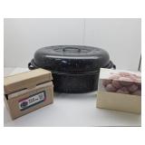 Graniteware Roaster w Recipe Boxes