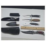4 Knives w Sheaths