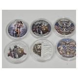 Painted Medallion Tokens LOT; Man Of Faith, +