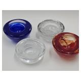 4 Kosta Boda Glass Votive / Candle Holders