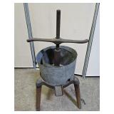 Vintage Cider Press Galvanized Tub 16 x 36" h