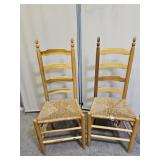2 Ladder Back Cane Bottom Chairs