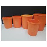 VTG Orange Tupperware Cantisters Needs Lids