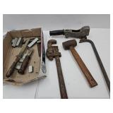 Crowbar, Pipe Wrench & Slap Stapler