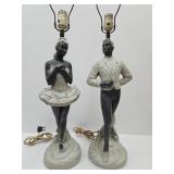 VTG Mid-West Art 1951-52 Dancer Lamps 30" H